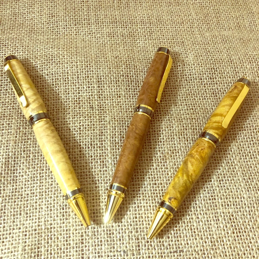 Hand turned wood pens. Artisan crafted.